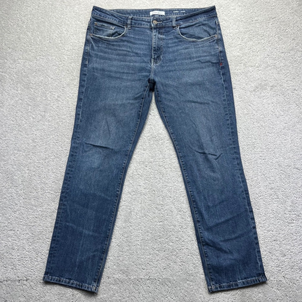 Warp+Weft Jeans Mens 36x32(38x31)‎ Blue Denim Stretch ORD Chicago Straight Leg